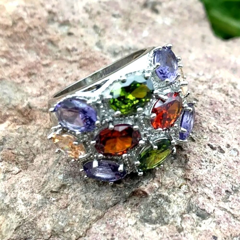 Classic Lab Created Stones Micro Paved unisex Ring sz8